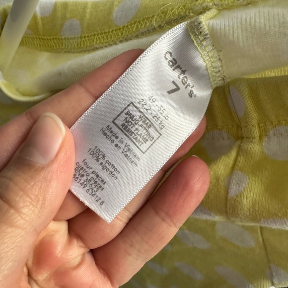 Yellow Patterned pajama cotton pants size 7 - Picture 3 of 4